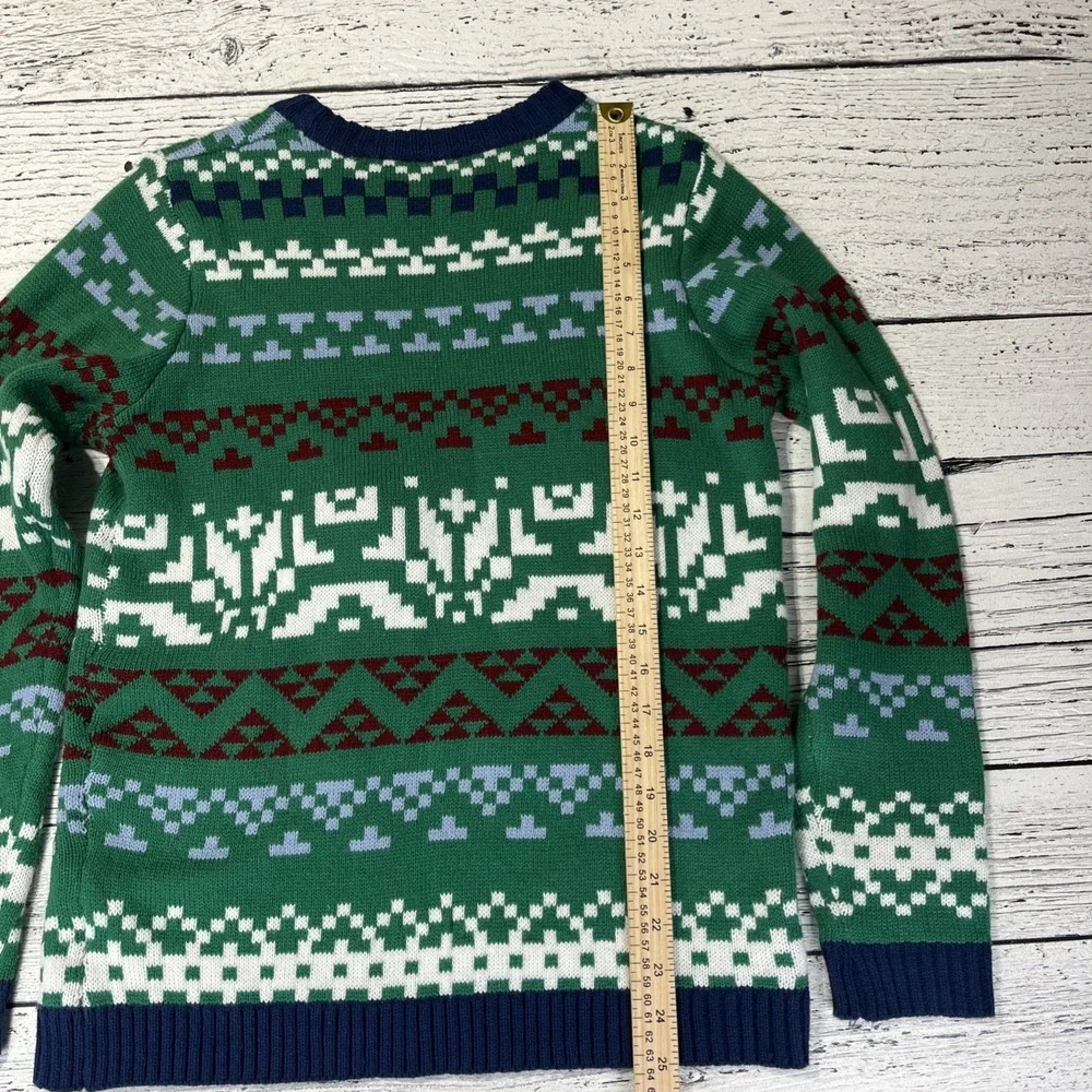 Boy's Holiday Time Dabbing Cat Ugly Christmas‎ Green Sweater XL 14 16